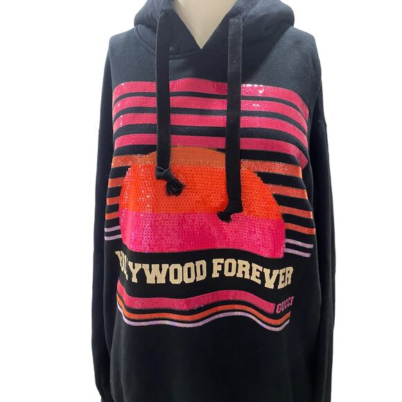 GUCCI Sweatshirt Hollywood Forever Hooded Sweater Oversized Hoodie Small - Picture 9 of 12